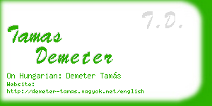 tamas demeter business card