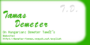 tamas demeter business card